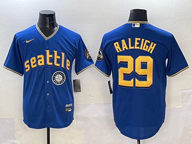 Men Seattle Mariners #29 Raleigh Blue City Edition 2025 Nike MLB Jersey style 7